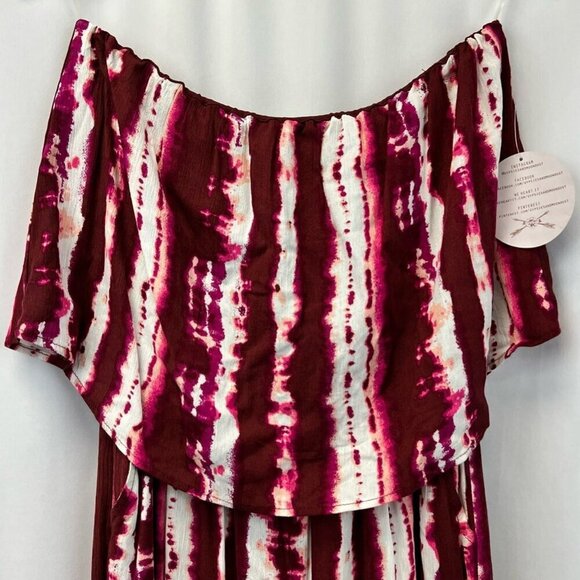 Gypsies & Moondust Womens Jumpsuit Multicolor Tie Dye Off Shoulder Sleeve M New - Picture 8 of 12